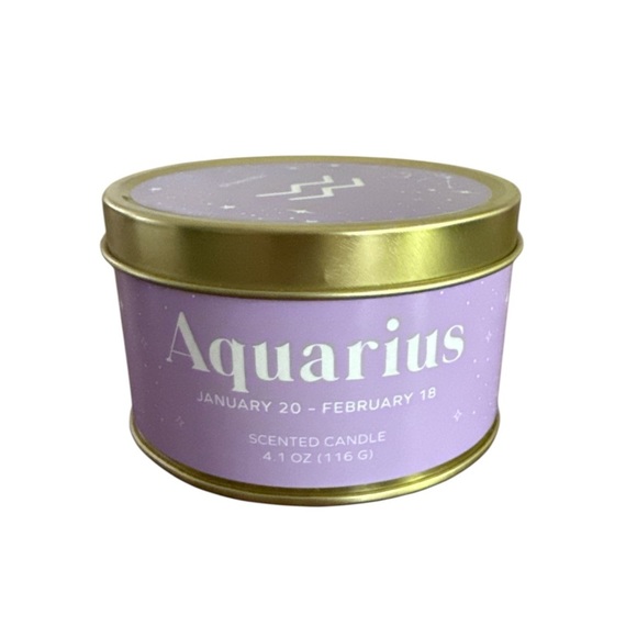 Place & Time Zodiac Scented Candles in Tin - Aquarius Sapphire Waves 4 oz - NWT - Picture 1 of 5